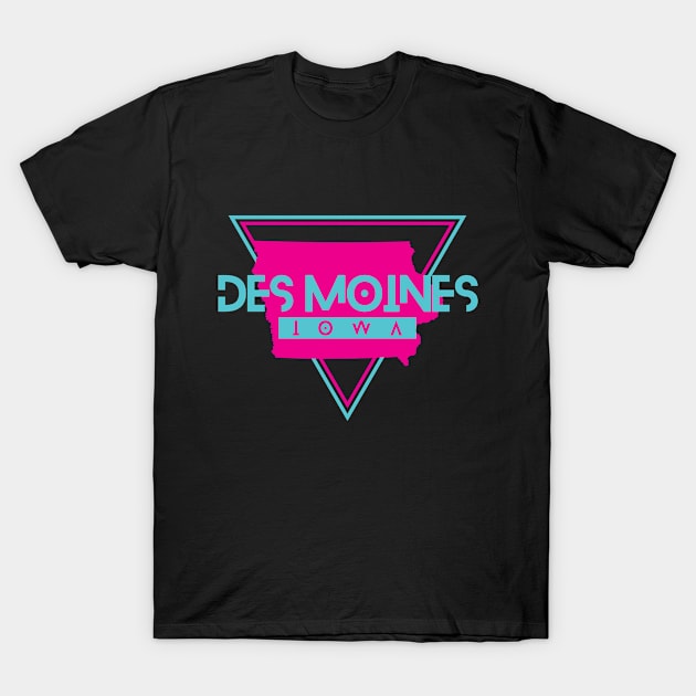 Des Moines Iowa Retro Vintage Triangle IA T-Shirt by manifest